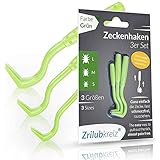 Zrilubkrelz® Zeckenzange Zeckenhaken Zeckenentferner | 3er Set Zeckenhebel |...