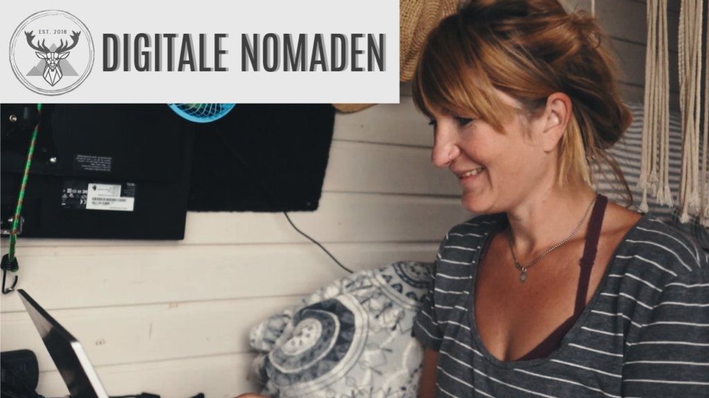 Digitale Nomaden arbeiten von unterwegs, Kathy arbeitet aus dem Wohnmobil in Griechenland
